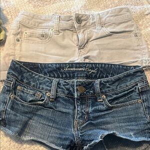 American Eagle Outfitters Blue and Gray Jean Shorts